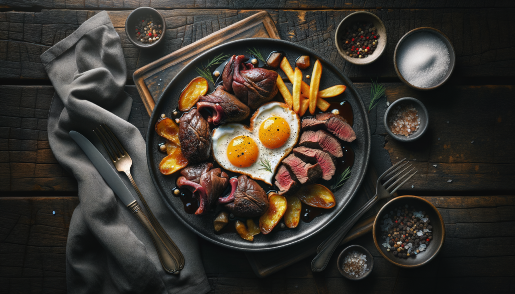 Air-Fried Lamb Heart with Eggs