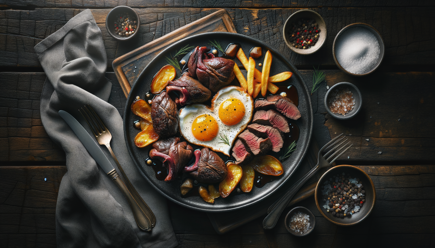 Air-Fried Lamb Heart with Eggs