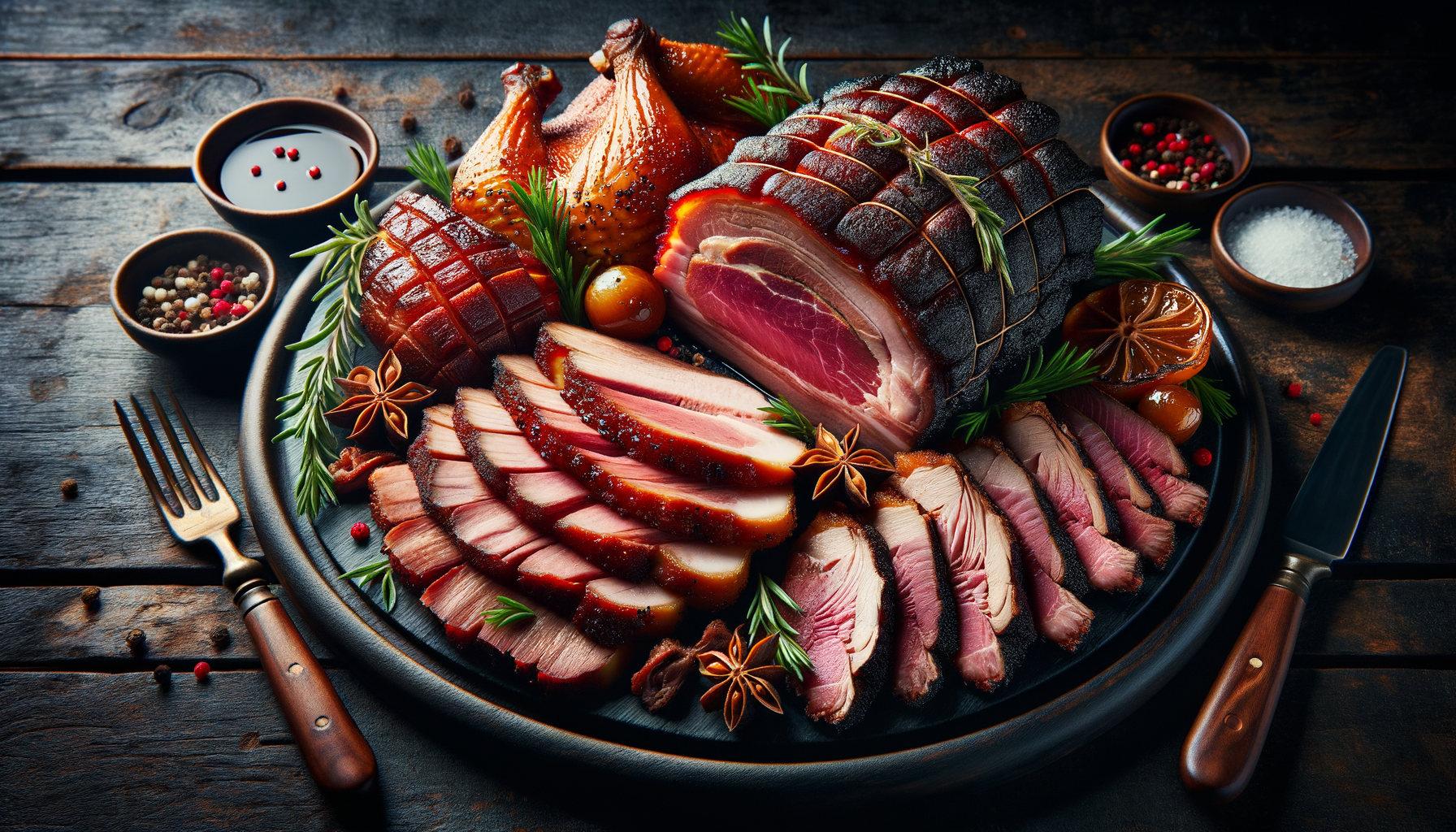 Smoked Pork Shoulder with Duck Breast